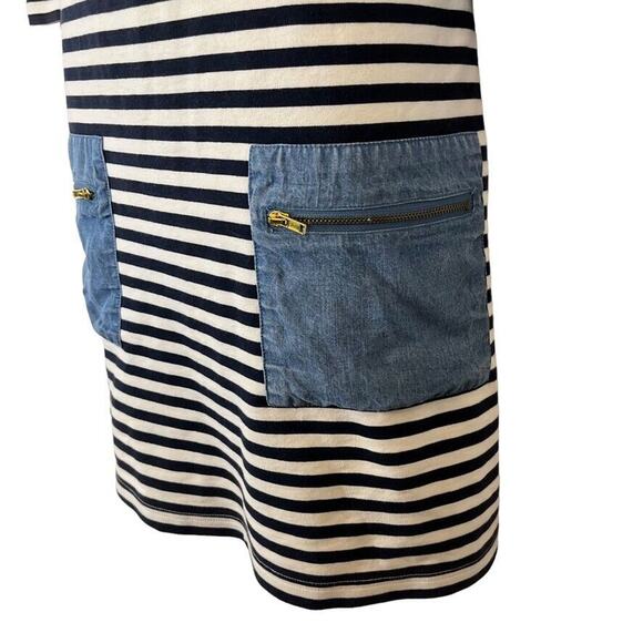 Tabitha Womens Striped Knit 3/4 Sleeve Stretch Cotton Dress Pockets Mini sz 6 - Picture 8 of 16